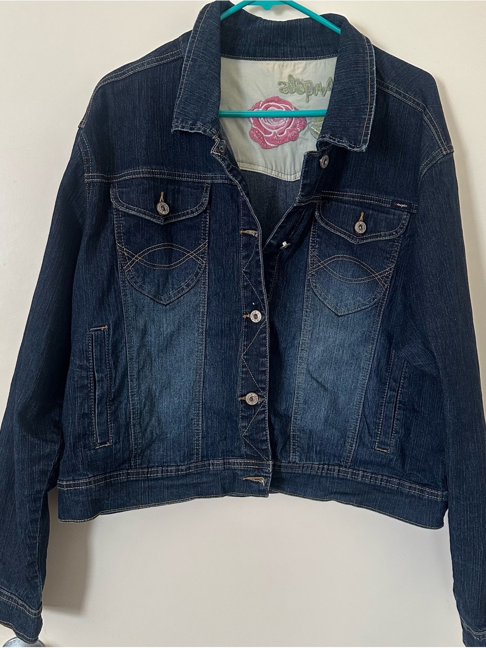 Angels Dark Blue Denim Jean Jacket